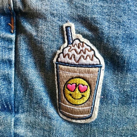 Justice Skinny Girls Emoji Jeans Size 14 Slim - Picture 5 of 8